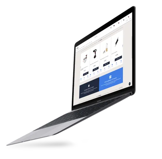 Sito e-commerce collegato al gestionale visualizzato su un notebook